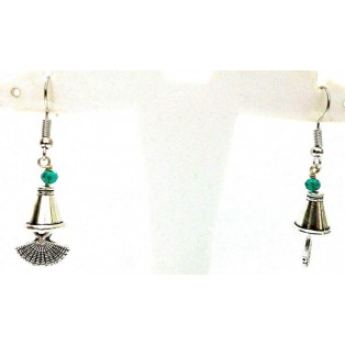 Silver Oxidized Earring Hook Dangle Drop Long - Fashion Novelty Gift - THE FAN 4